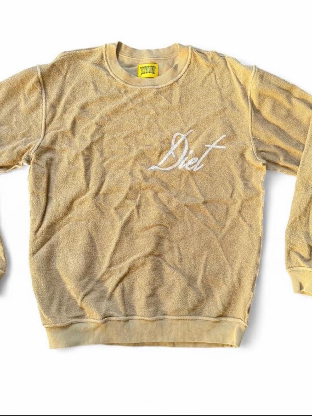 Diet Starts Monday Crewneck Sweatshirt in Light Tan